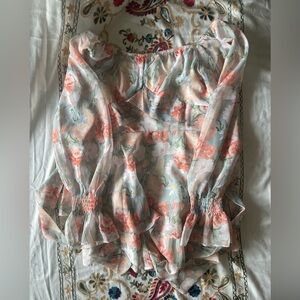 Floral Chiffon romper- Pastel floral